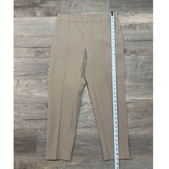 John Mark Large Pull On Cotton Trouser Pants Straight Leg Pleat Stretch Tan - Picture 7 of 10